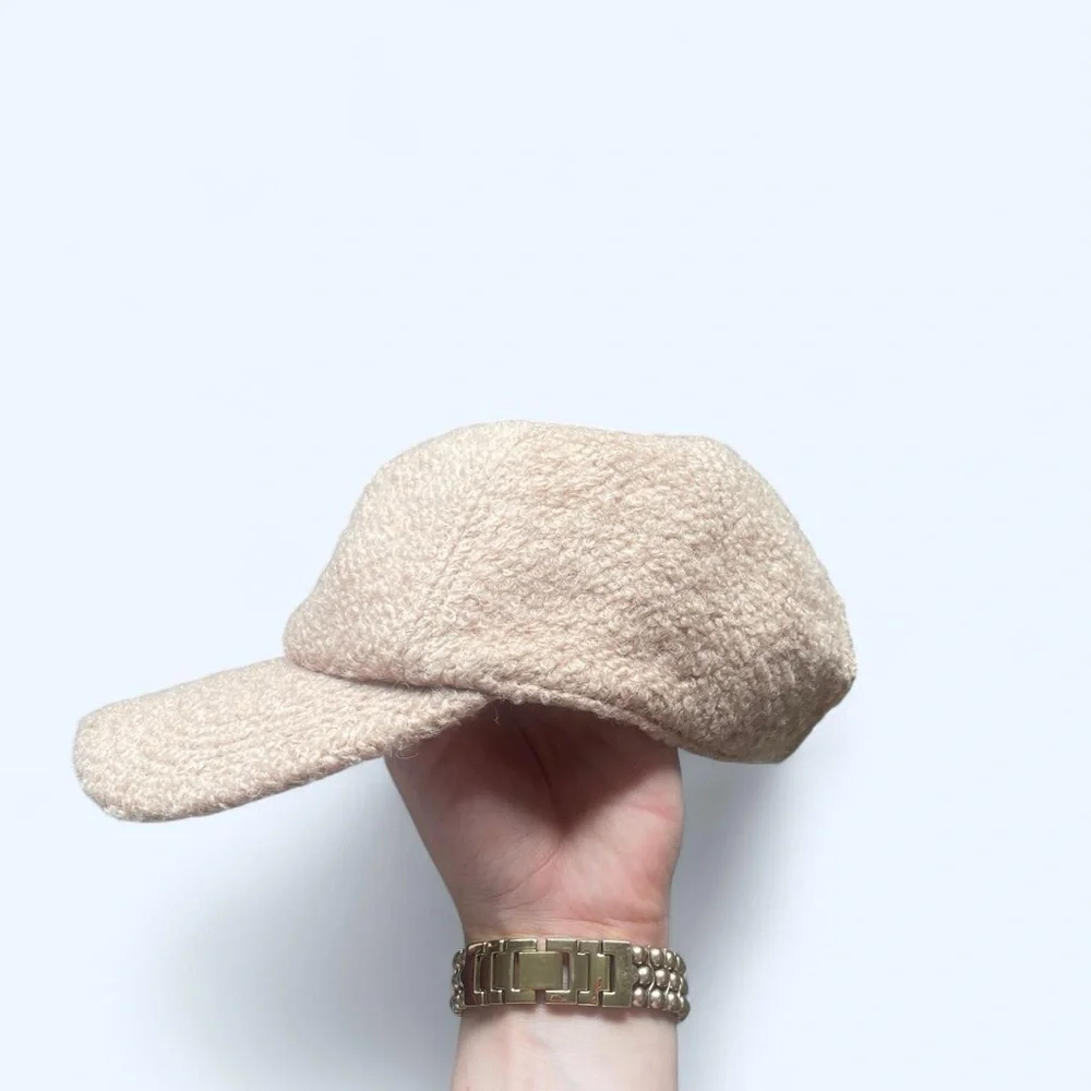 Gap‎ Sherpa Hat Wool Blend Baseball Cream Women's One Size